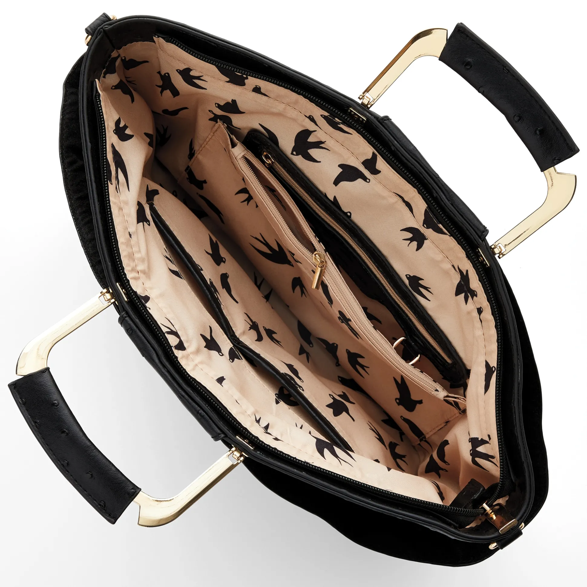 Croco Fan Handbag with Removable Strap