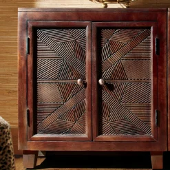 Crossed Carved Cabinet