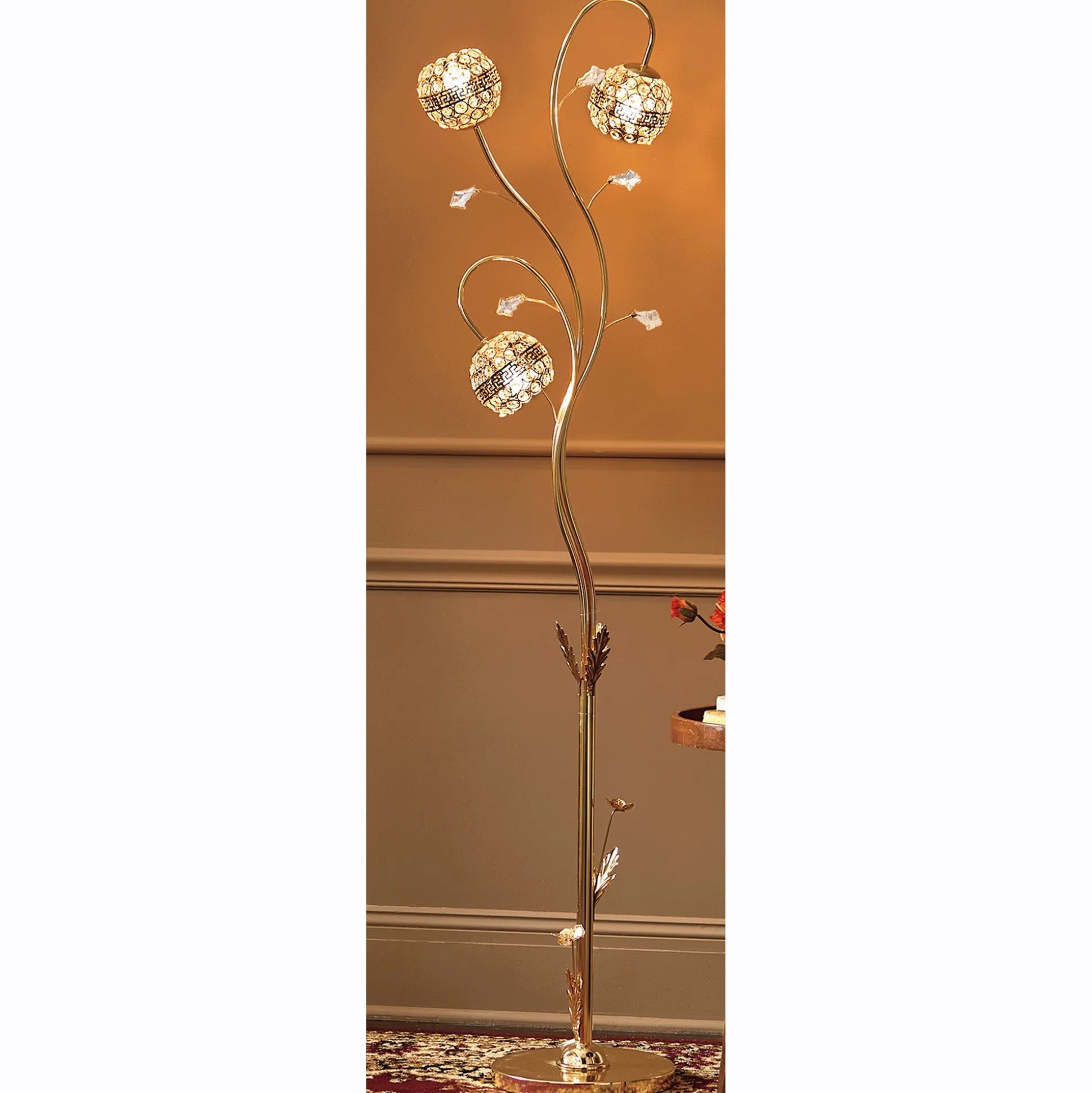 Crystal Flora 3-Globe Floor Lamp