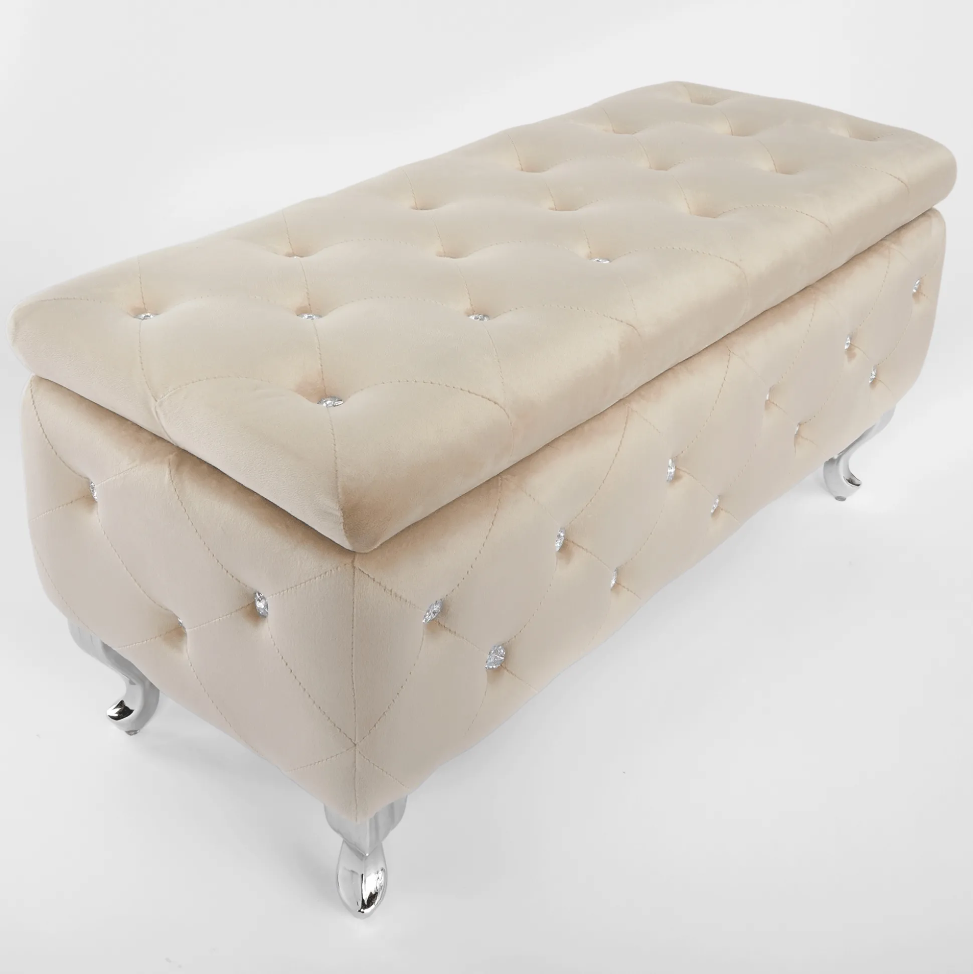 Crystal Tufted Storage Bench