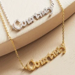 Cubic Zirconia Name Pendant