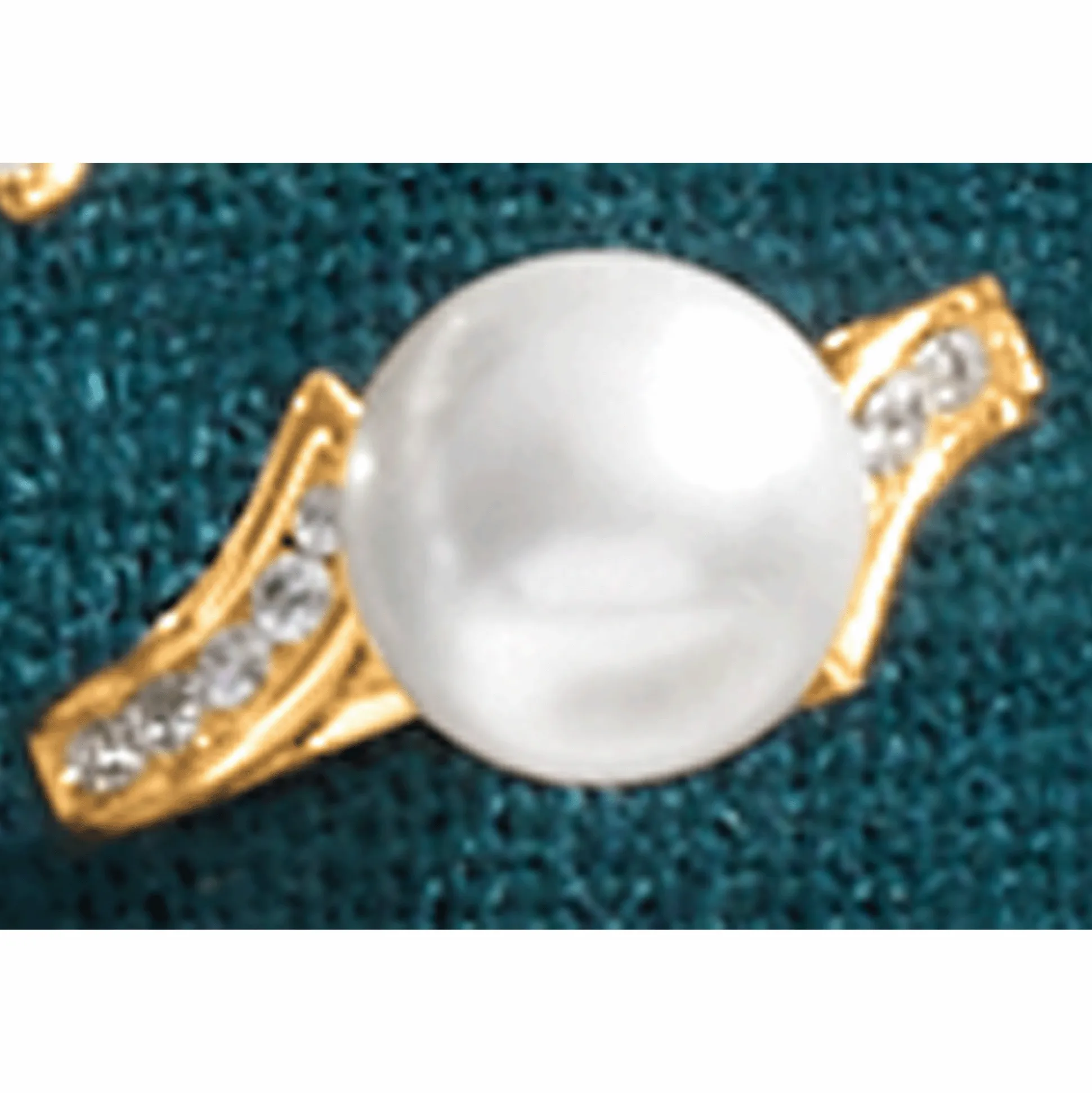 Cubic Zirconia or Faux-Pearl Ring