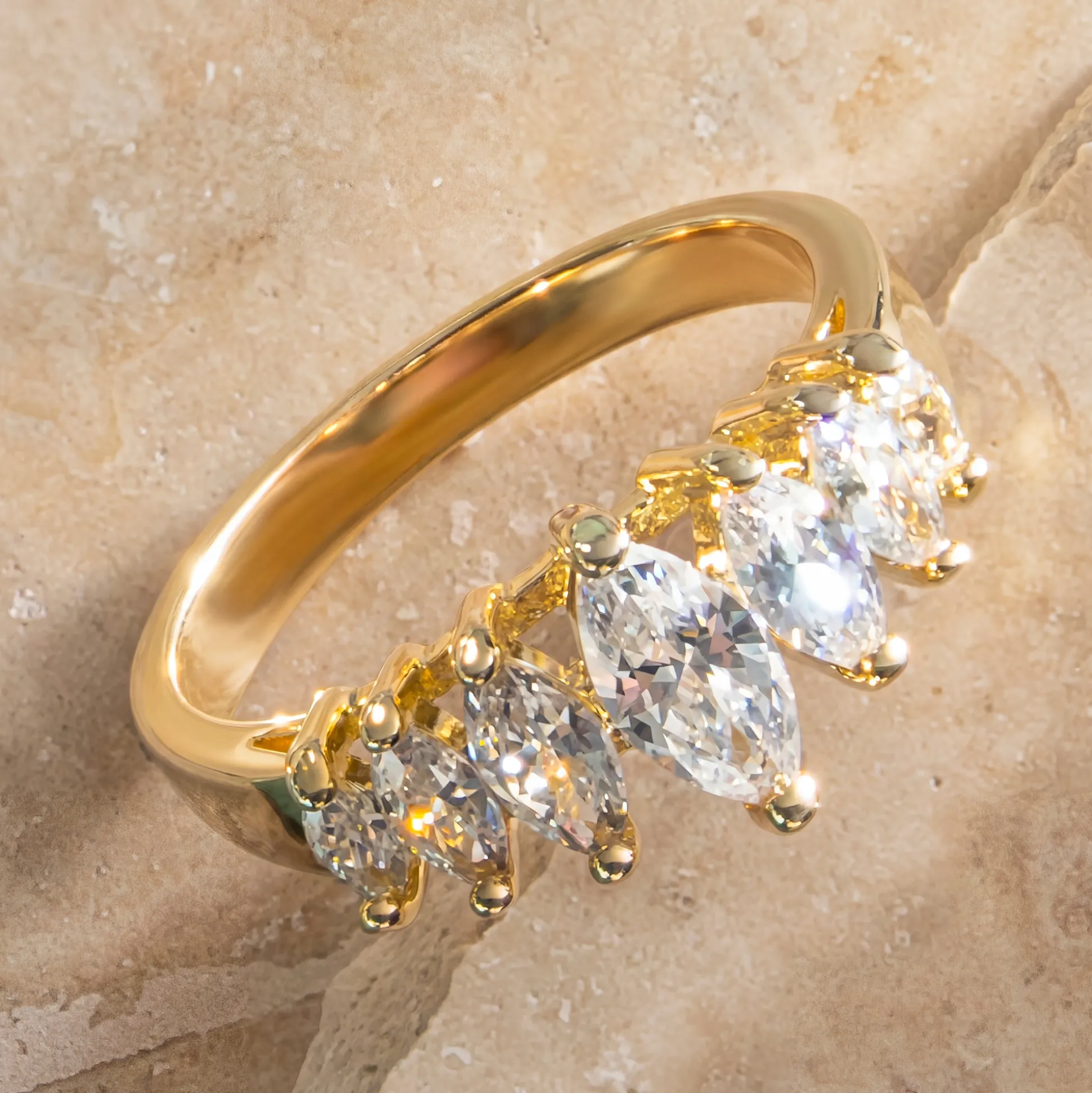 Cubic Zirconia or Faux-Pearl Ring