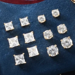 Cubic Zirconia 6-Pair Earring Set