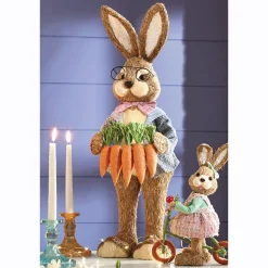 Dapper Sisal Bunny with Carrot Garland