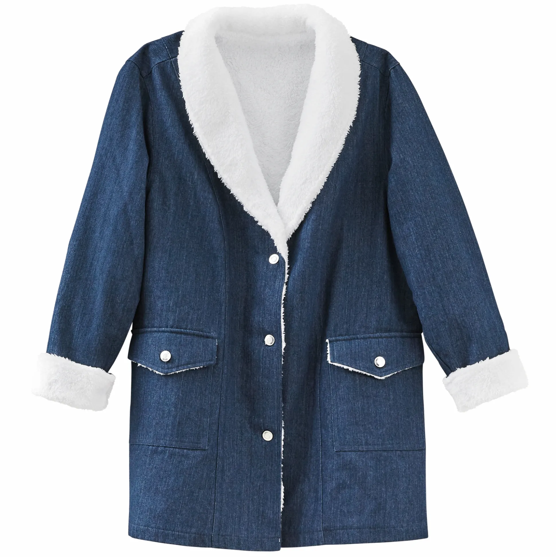 Denim Shearling Coat