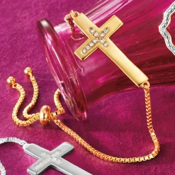 Diamond Cross Adjustable Bracelet