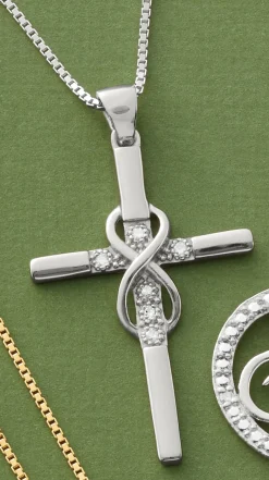 Diamond Cross Eternity Pendant