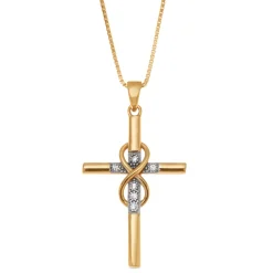 Diamond Cross Eternity Pendant