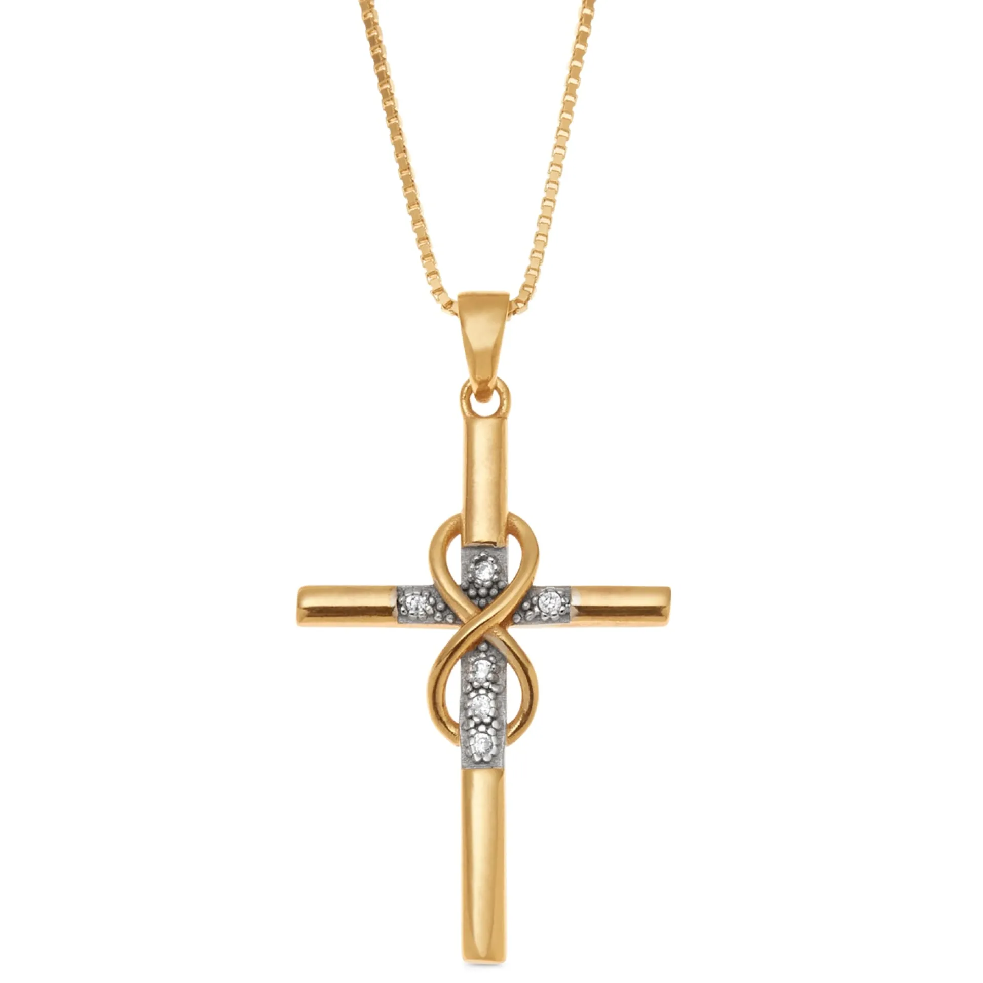 Diamond Cross Eternity Pendant
