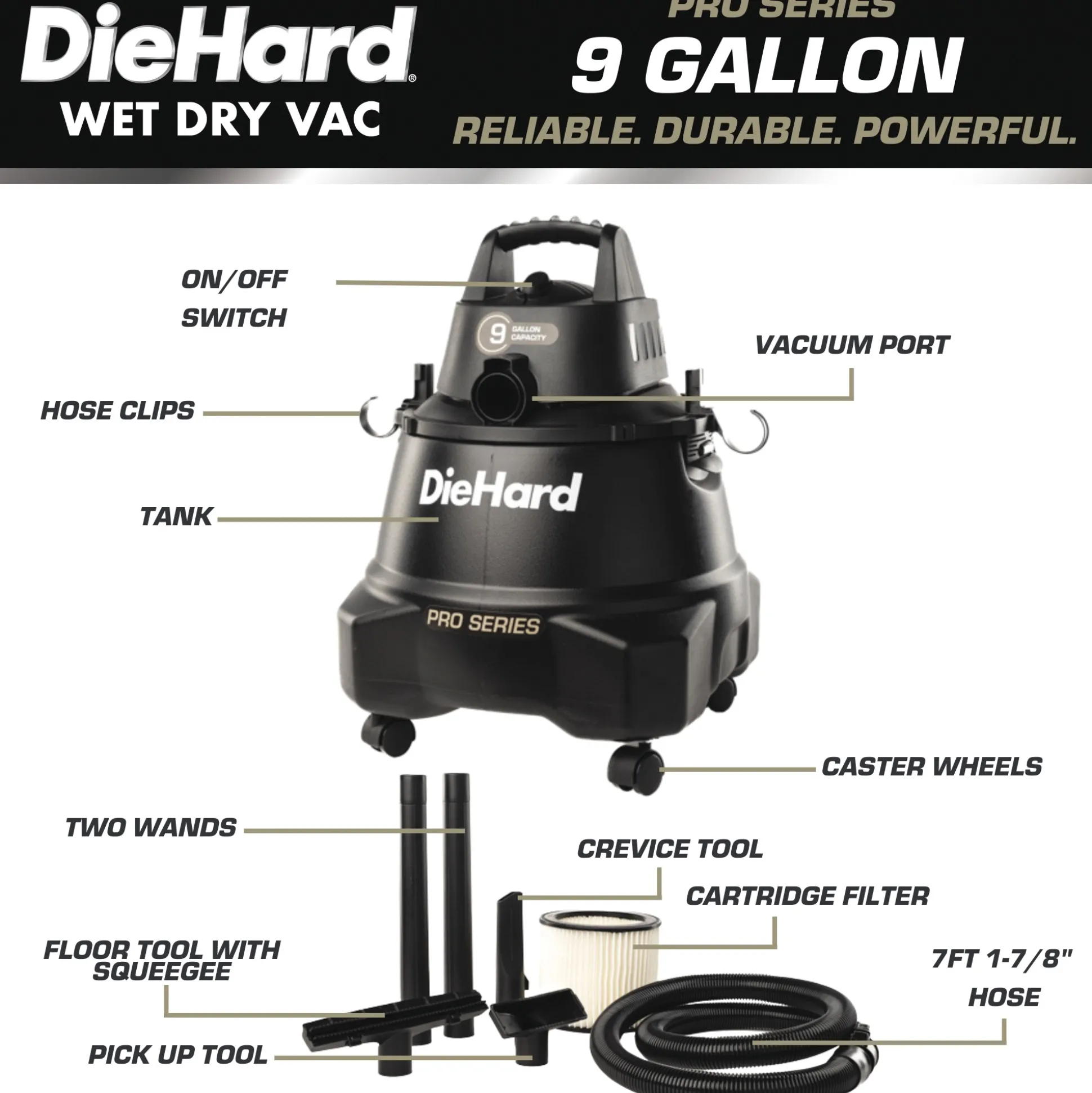 DieHard 9-Gallon Pro Series Wet/Dry Vac