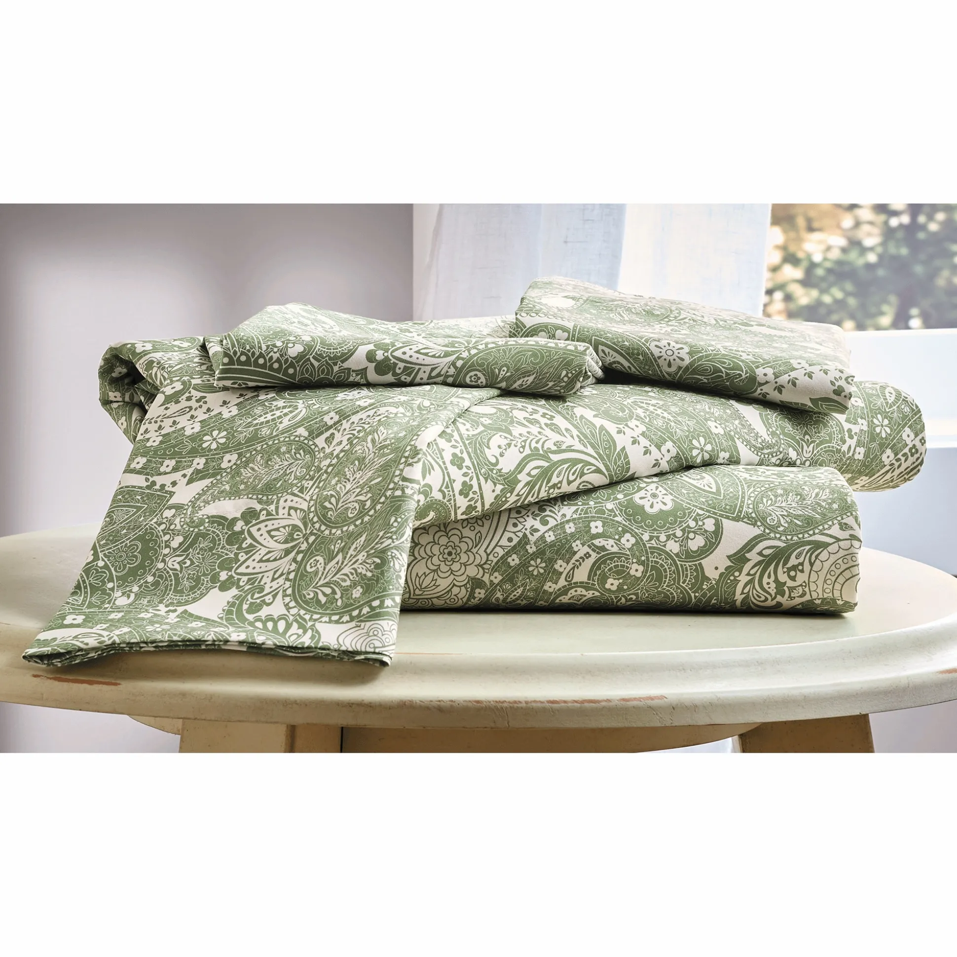 Distressed Paisley Microfiber Sheet Set