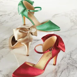 D'Orsay Bow Pump for Women with Memory Foam and 3" Heel