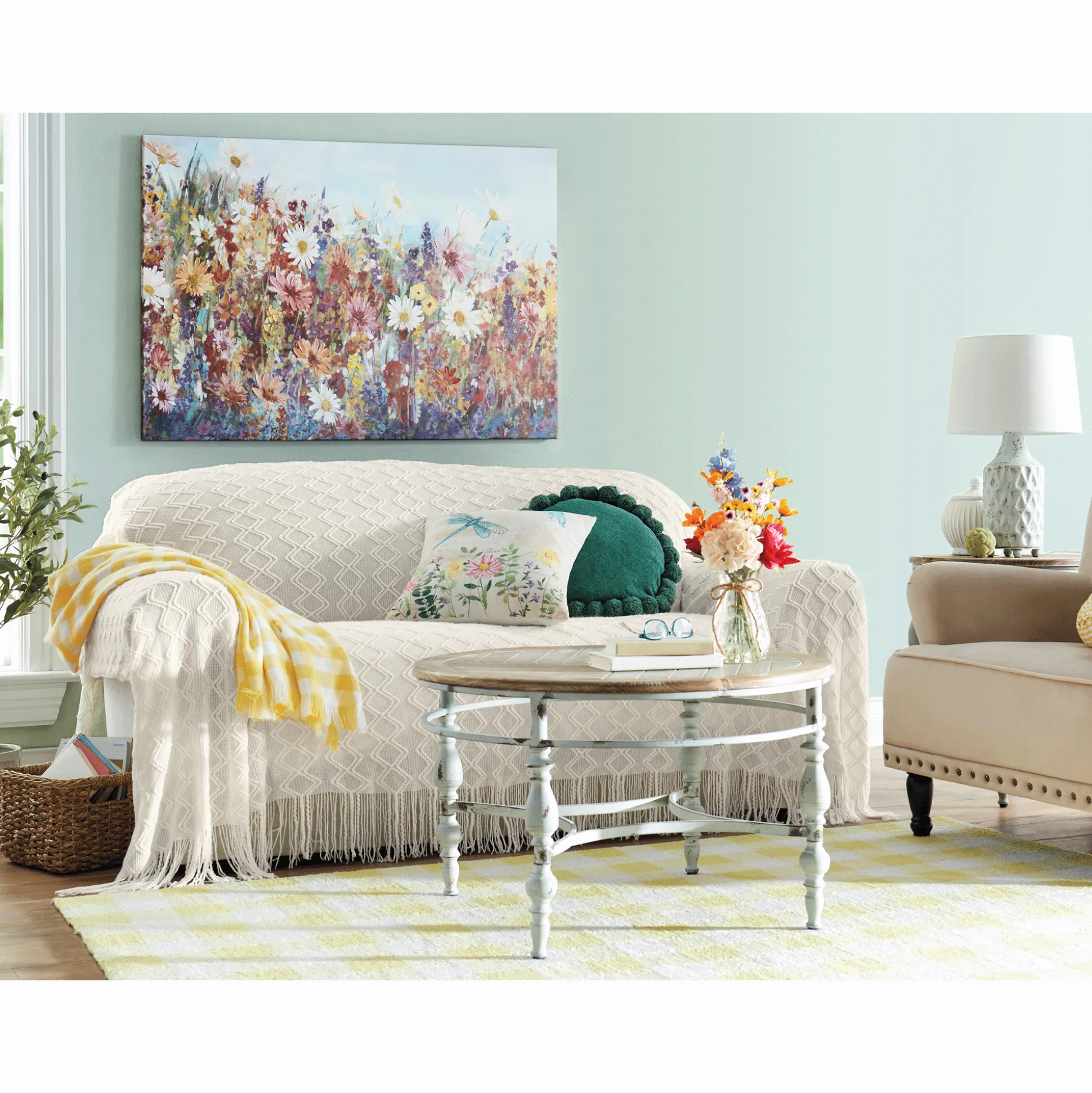 Dragonfly Floral Accent Pillow