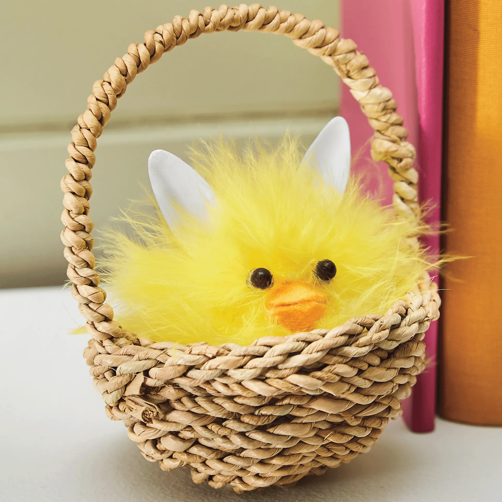 Easter Bunny Fluff Chick in a Basket