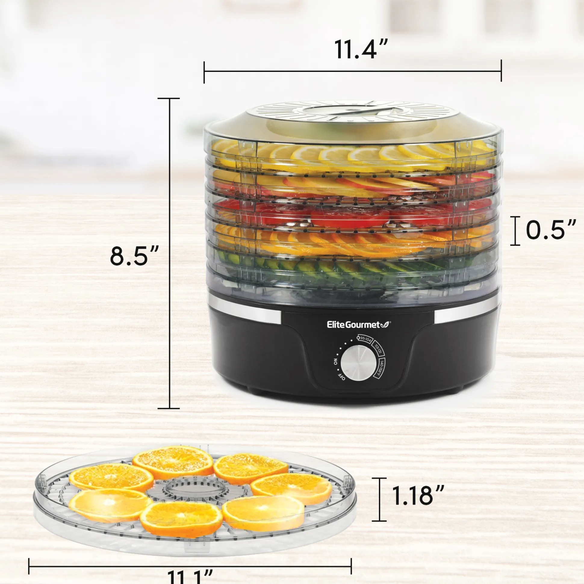 Elite Gourmet Adjustable Height Dehydrator