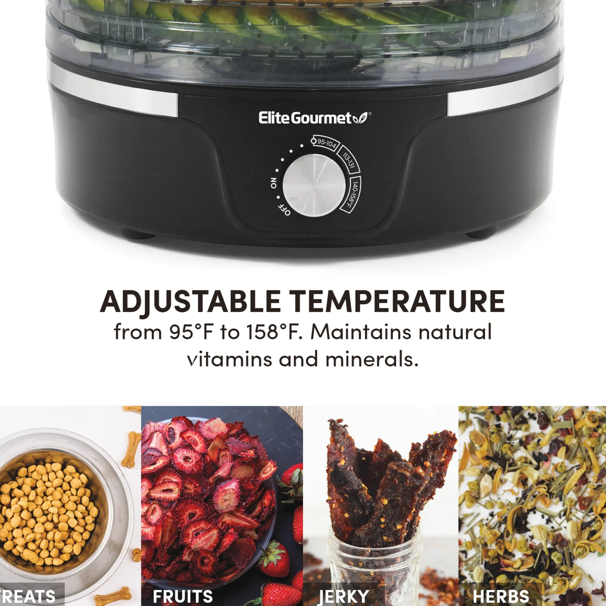 Elite Gourmet Adjustable Height Dehydrator