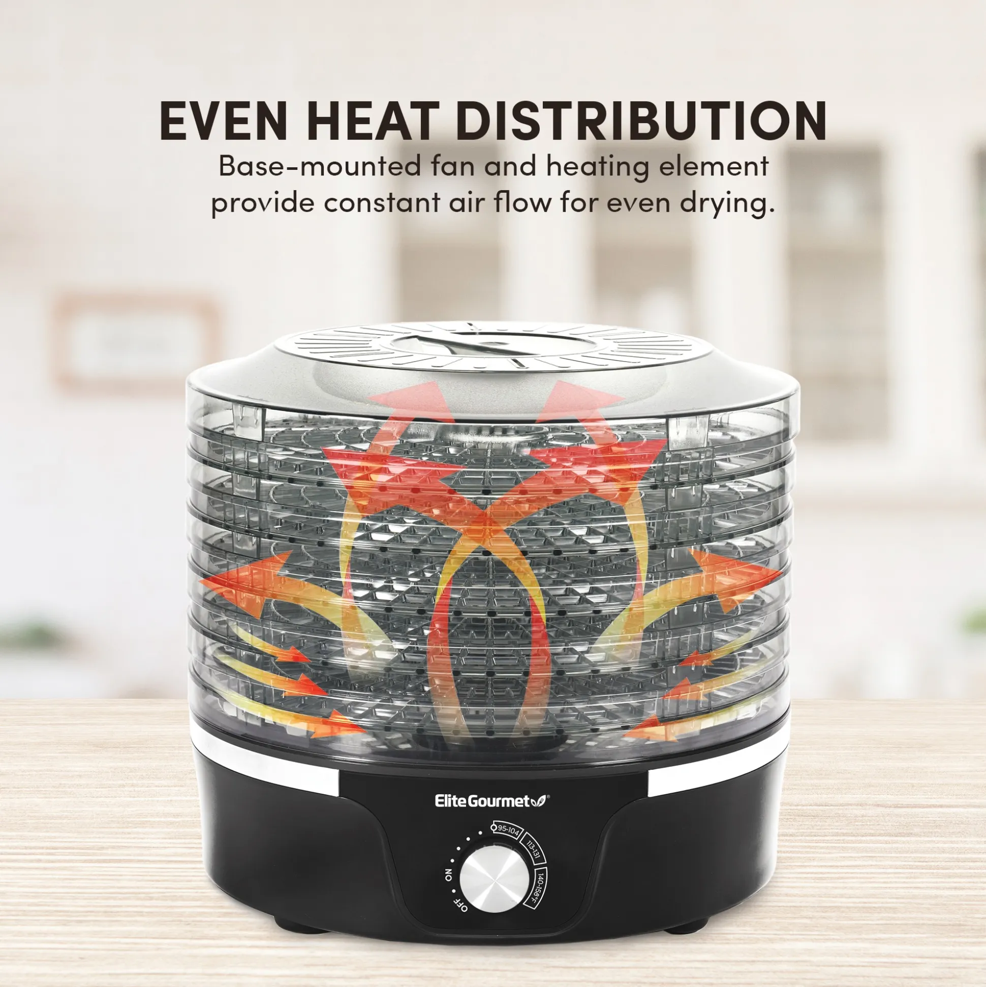 Elite Gourmet Adjustable Height Dehydrator