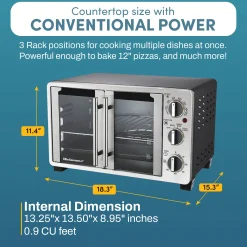 Elite Gourmet Double French Door Toaster Oven