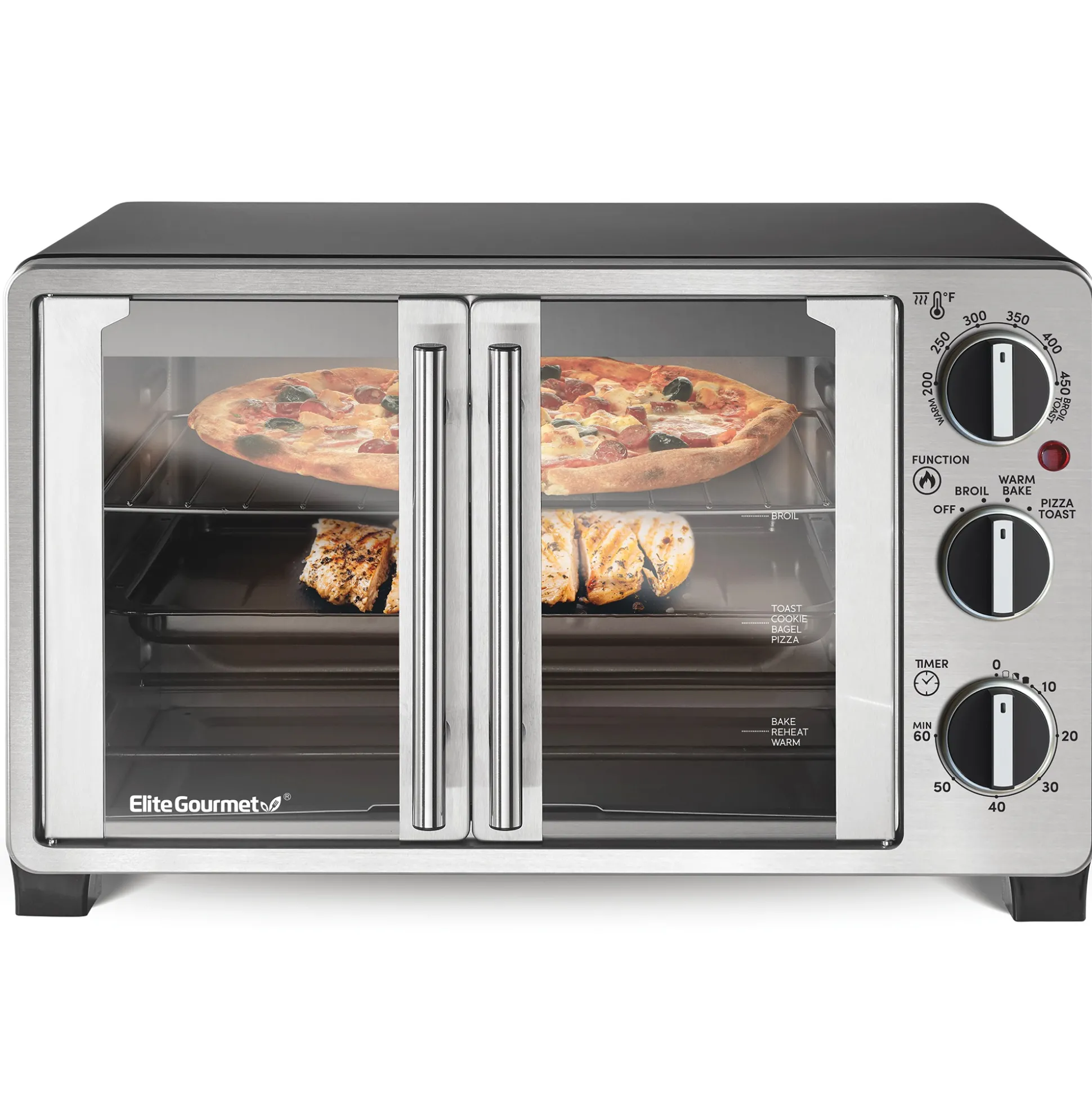 Elite Gourmet Double French Door Toaster Oven