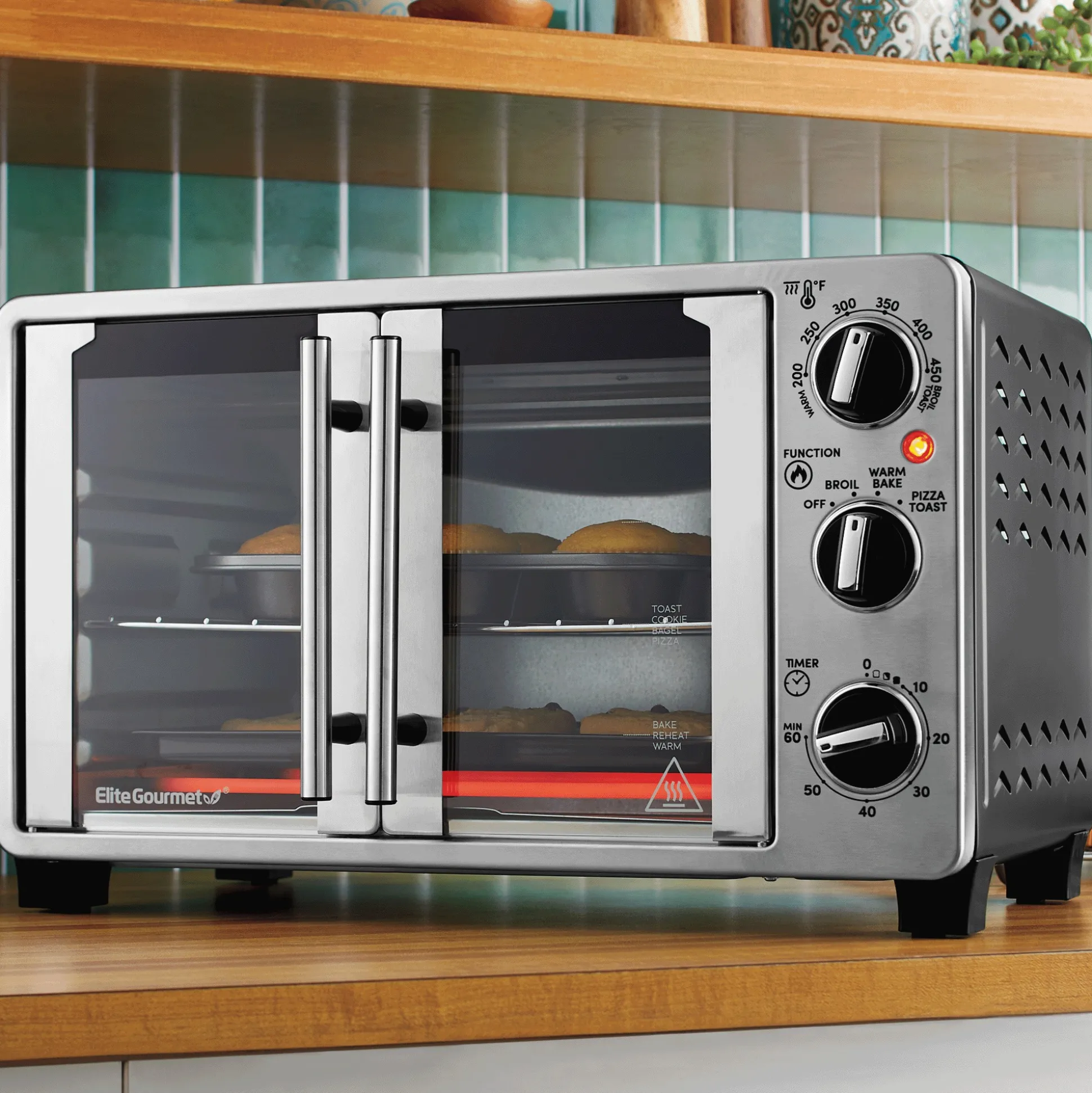 Elite Gourmet Double French Door Toaster Oven