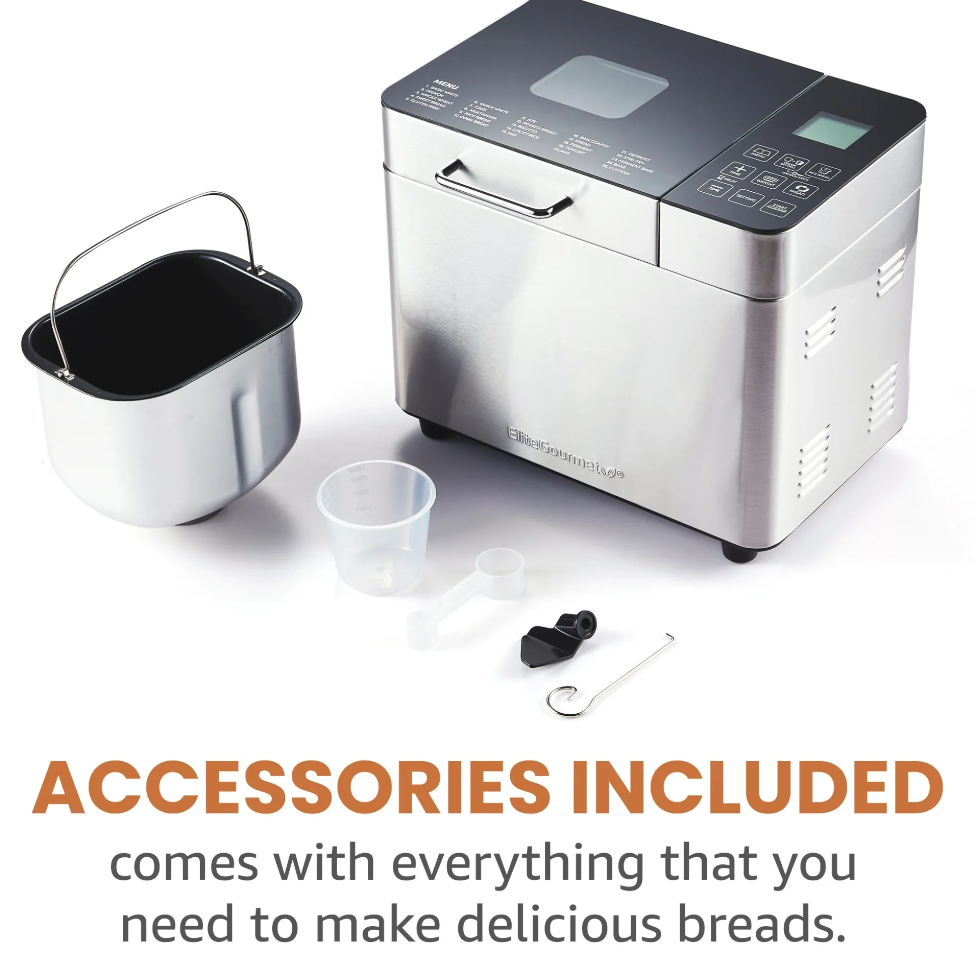 Elite Gourmet 2-lb. Stainless Steel Digital Bread Maker