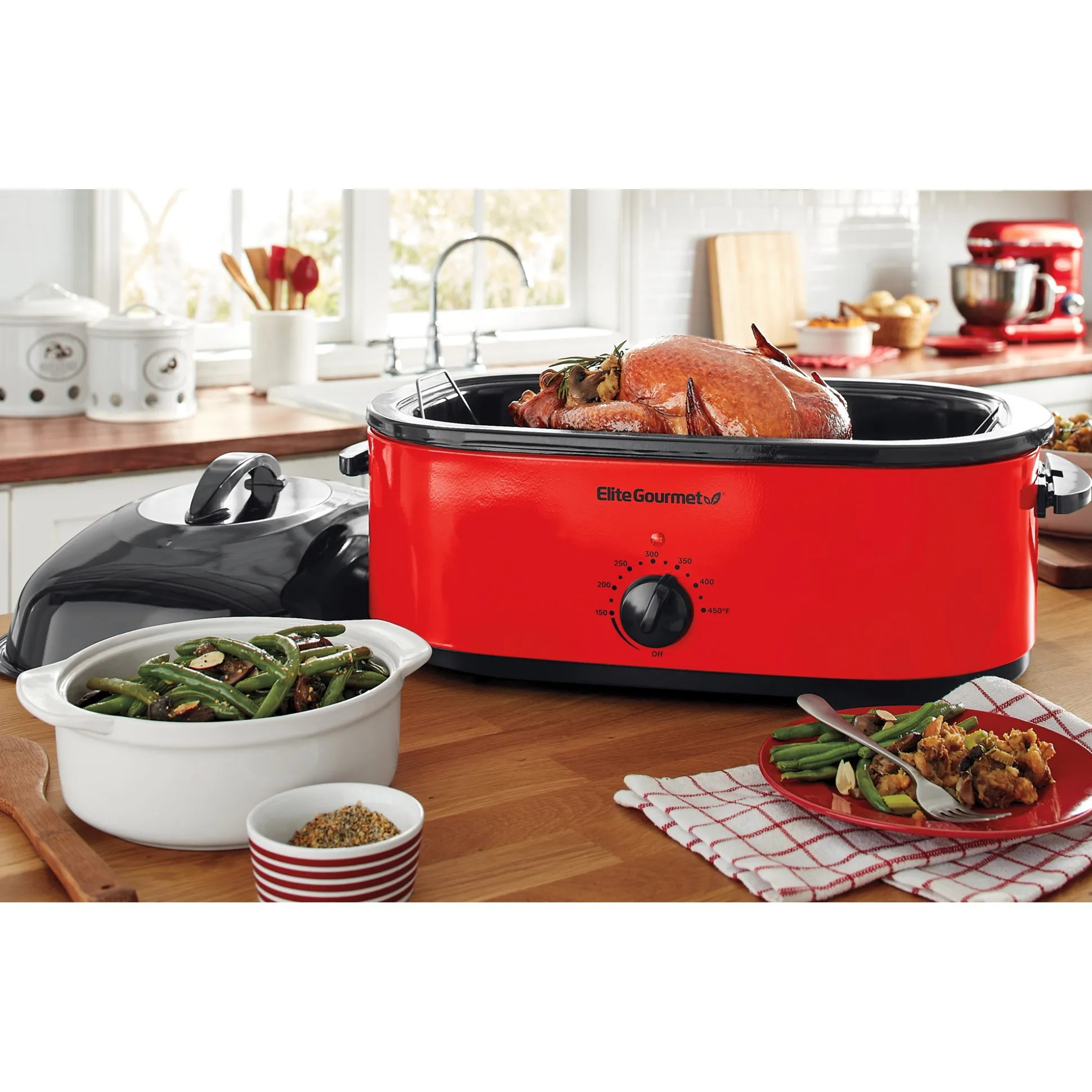 Elite Gourmet 18-Quart Electric Roaster with Lid
