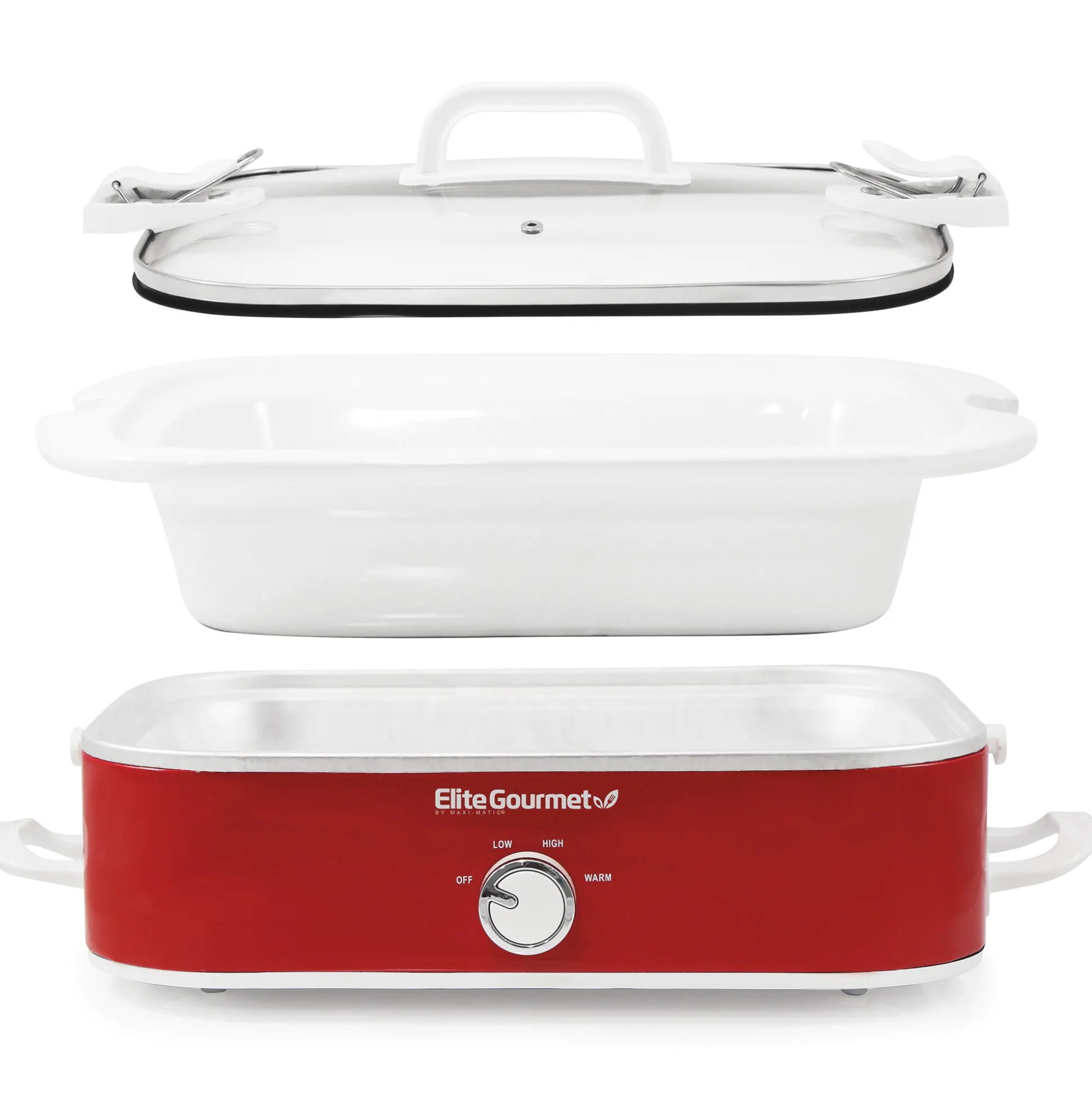 Elite Gourmet 3.5-Quart Slow Cooker with Locking Lid