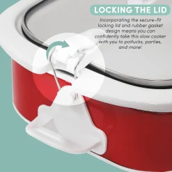 Elite Gourmet 3.5-Quart Slow Cooker with Locking Lid