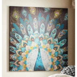Embellished Peacock Wall Art