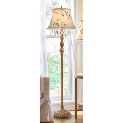 Embroidered Crystal-Accented Floor Lamp