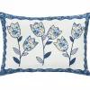 Embroidered Tulip Accent Pillow
