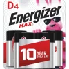 Energizer Max 4-Pack D Batteries