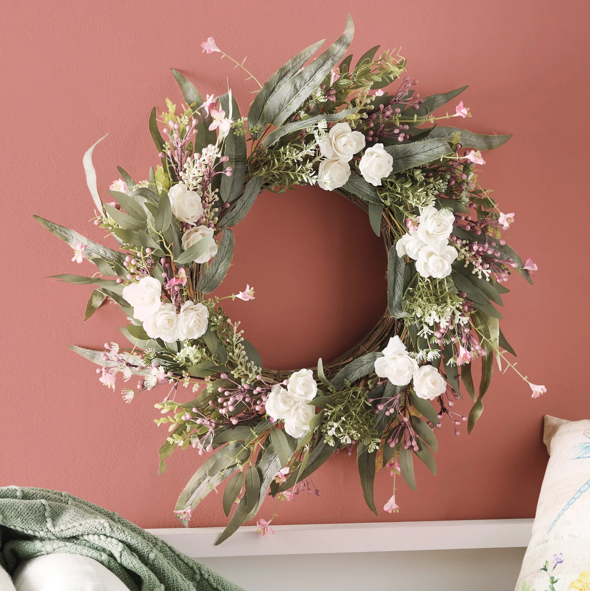 Eucalyptus & Rose Wreath