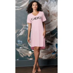 Faith Women's T-Shirt Style Nightgown with Inspirational Messaging