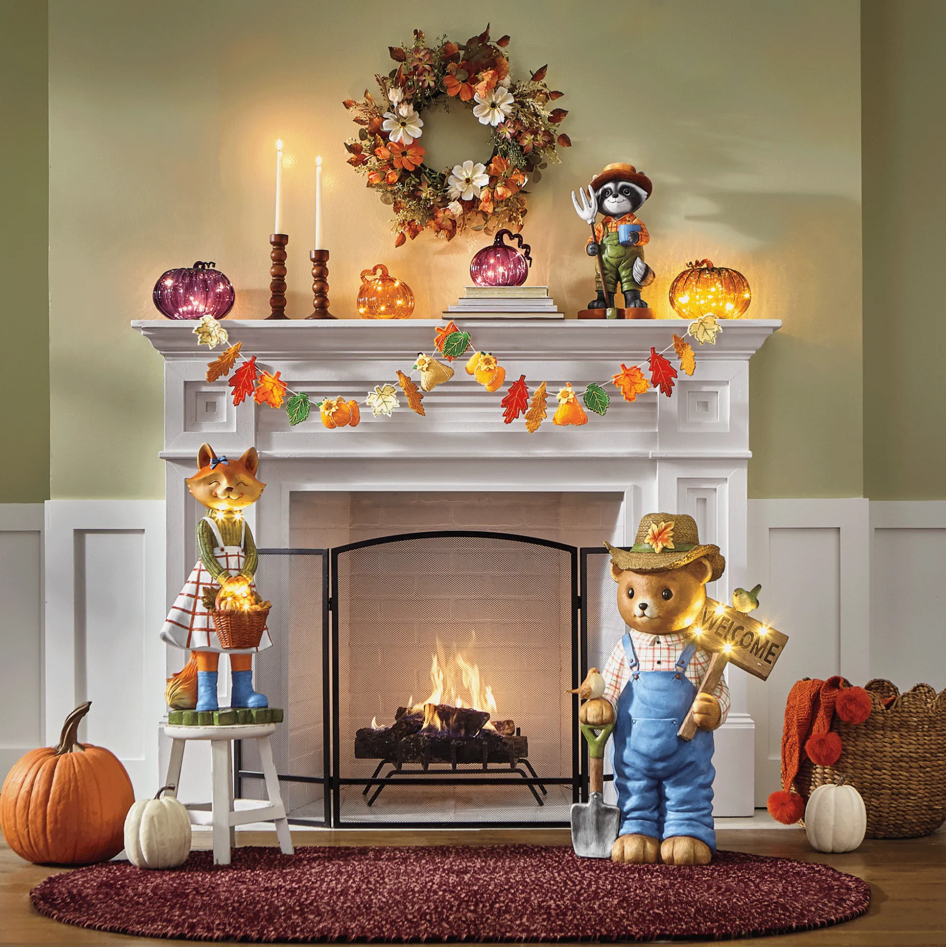 Fall Leaves and Pumpkins Novelty Garland
