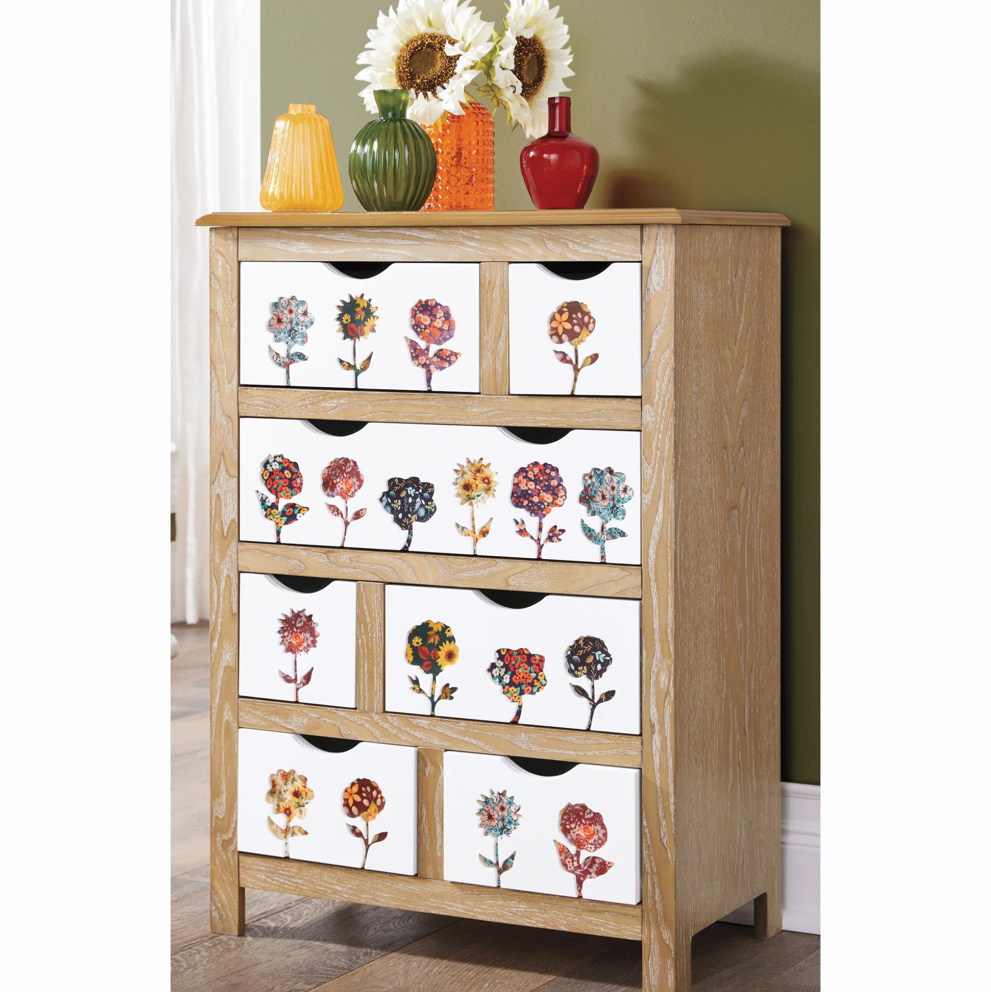 Fall Patchwork Cabinet