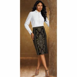 Fancy Button-Down Women's Blouse with Mini Studs