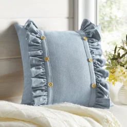 Faux-Denim Accent Pillow