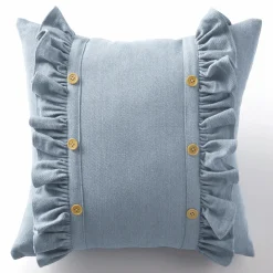 Faux-Denim Accent Pillow