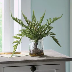 Faux Fern in Glass Jar