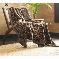 Faux-Fur Leopard Throw