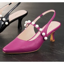 Faux-Pearl Strapped Slingback for Women with 2.5