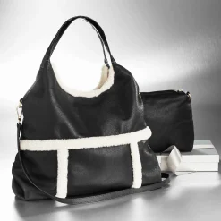 Faux-Shearling Tote