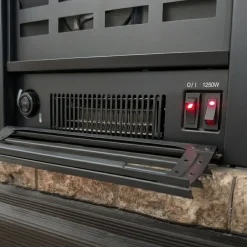 Faux-Stone Electric Fireplace, Rustic