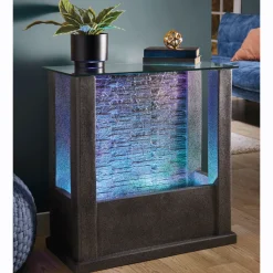 Faux-Stone Fountain Table