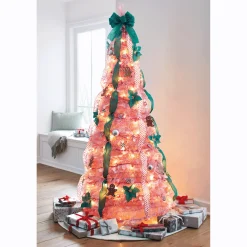 Festive Fun 6-Foot Lit Holiday Pop-Up Tree