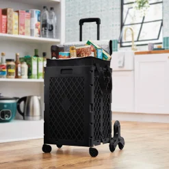 Folding Shopping Cart with Stair Climbing Wheels