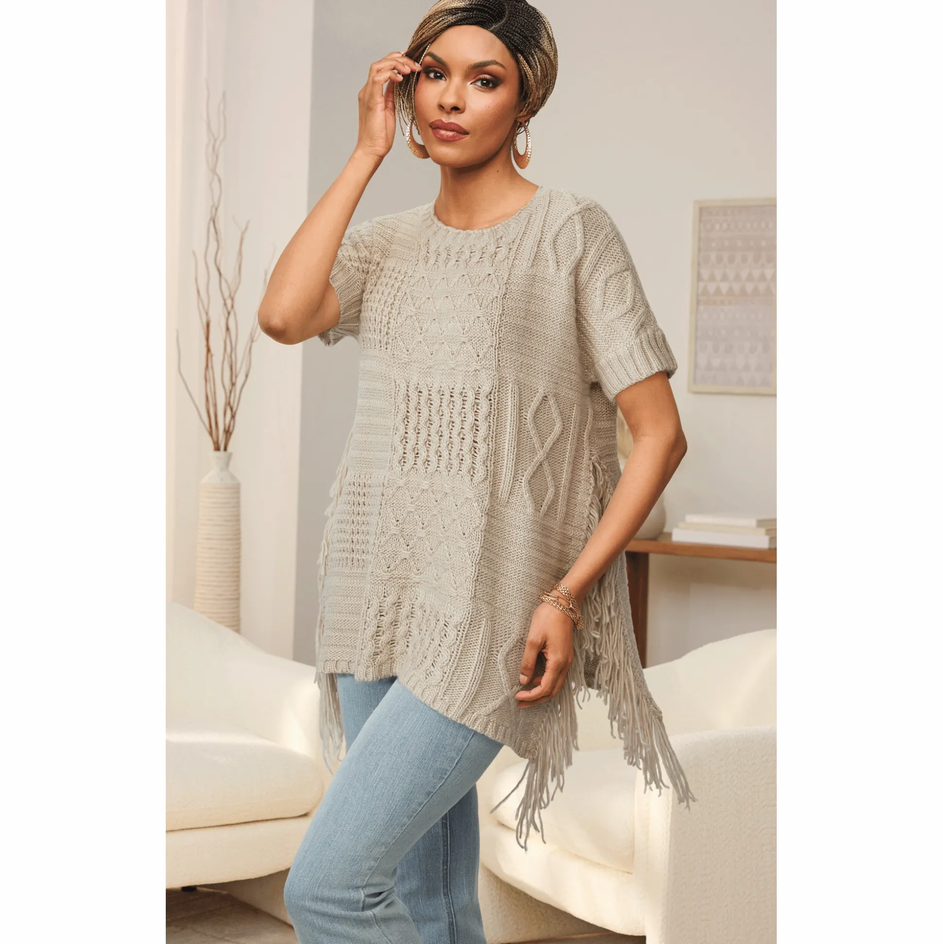 Freya Fringe Poncho