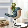 Frog on Bird Figurine